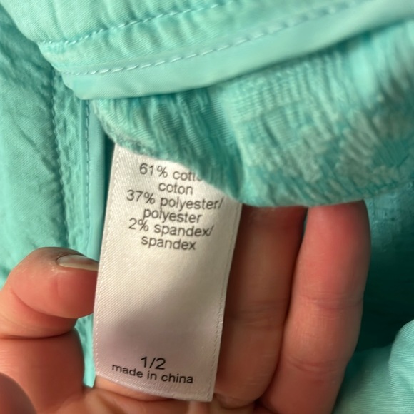 Maurice’s Women's Textured Aqua chino Shorts size 1/2 - Picture 6 of 9